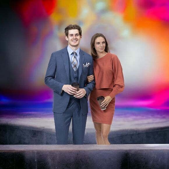 MEN'S EJ SAMUEL MIDNIGHT 3 PIECE FASHION SUIT. M18022.